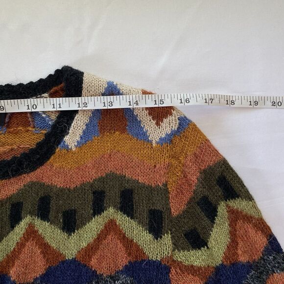 NWOT Rare Tey Art Alpaca Wool Blend Multicolored Knit Cardigan Size Medium - Picture 12 of 15